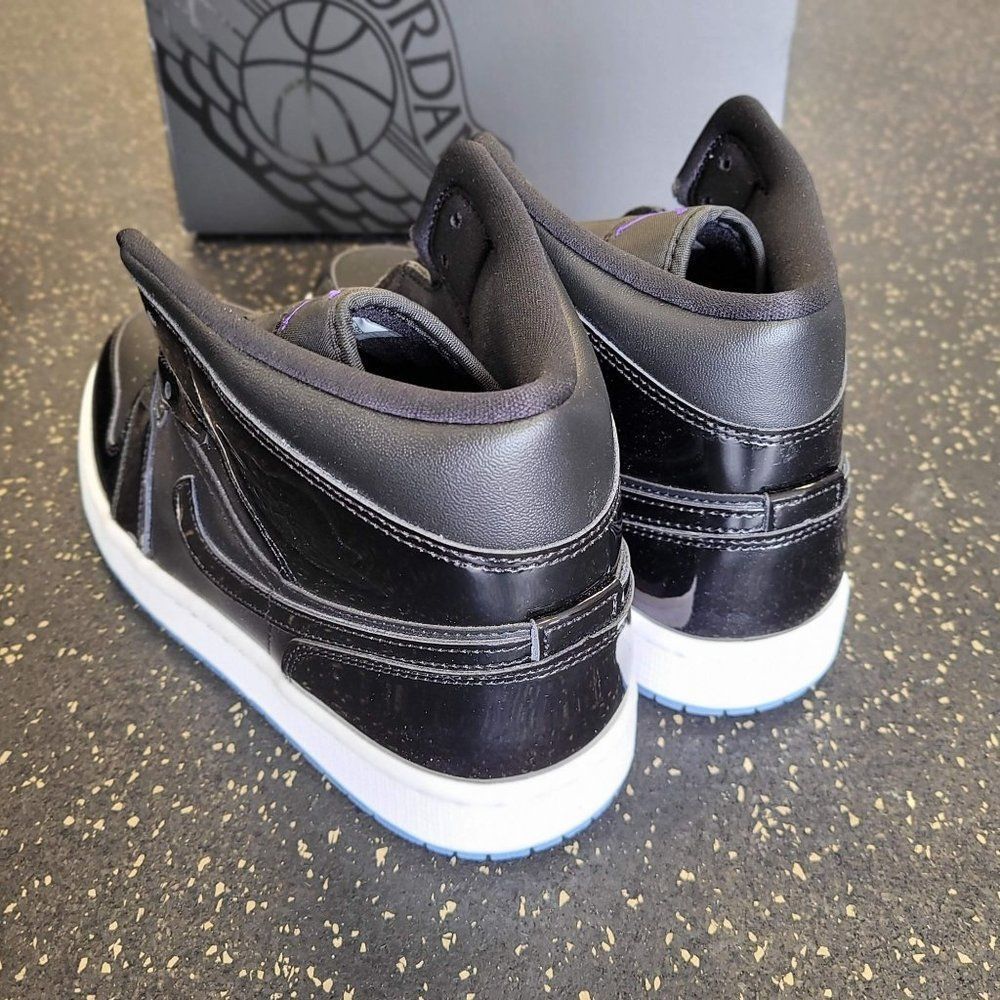 Nike Jordan 1 Mid Space Jam Black Sneakers DV1337-004 GS Size 6Y/Women's 7.5 - Picture 4 of 8